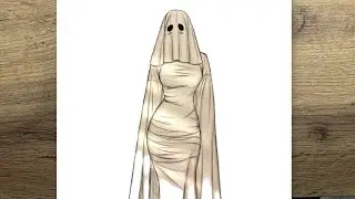 It's easy to draw a beautiful ghost