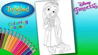 Little Princess Rapunzel Coloring Pages For Kids. Tangled Colouring. Disney Princess Coloring Book