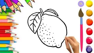 How To Draw cute Lemon Drawing, Painting & Coloring For Kids and Toddlers_ Child Art 🐋🌈🎨