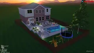 Swimming Pool addressing sloped yard.