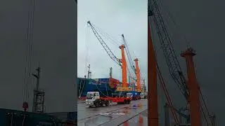 Liebherr crane| container | handling || #containerships #ship #containerseaterminal #shorts