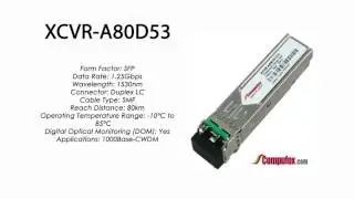 XCVR-A80D53  |  Ciena Compatible 1000Base-CWDM 80km 1530nm SFP