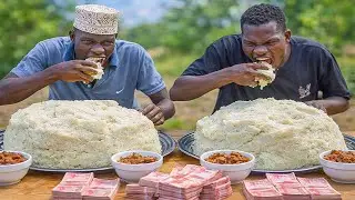 Eating Competition First Person to Finish Fufu vs Meat and Okra Win 100,000