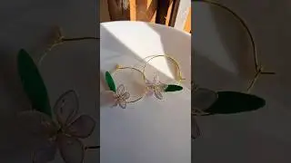 resin flower earrings using wire #shorts