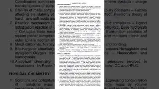 TSPSC J.L syllabus #(chemistry)