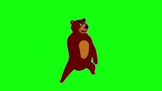 cartoon bear green screen | dancing | jumping