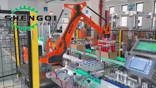 止咳糖浆注射剂机器人自动化装箱生产线Automated packaging production line for cough syrup injection robot