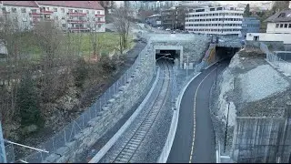 Bybanen D18 - Inntrekkshall for Bane NOR timelapse