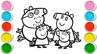 Peppa Pig Family Drawing, Painting & Coloring For Kids and Toddlers_ Child Art