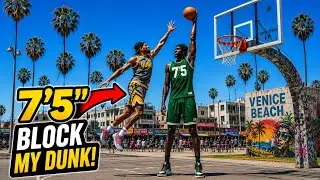 King of the Court vs 7’5 Giant!!! He Got Dunked on
