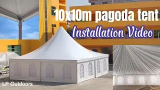 Как установить шатер-пагоду B-line размером 10x10 м с подкладкой и шторами | Инструкция по сборке...