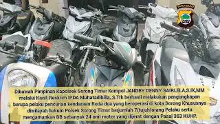 Polsek Sorong Timur ungkap 24 motor curian //20 September 2022