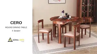 Sona Arts Round Dining Table  | Solid Sheesham Wood | Perfect for Compact Dining Spaces
