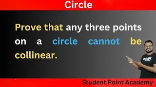 Prove that any three points on a circle cannot be collinear.