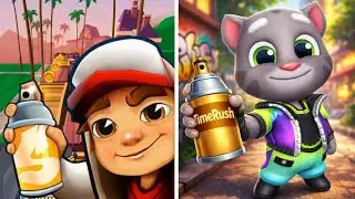 Subway Surfers Hollywood New Update 😱 vs Talking Tom Time Rush 🔥 | Ultimate Runner Battle