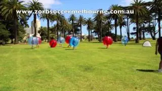 Skillful game of Zorb Soccer at Zorb Soccer Melbourne