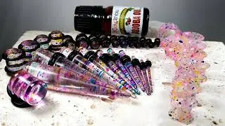 50PC Gauges Kit Ear Stretching Aftercare Jojoba Oil Wax 14G-12MM Tunnel Plug Taper Set