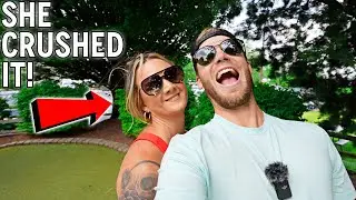 Elisha Has Her Mini Golf Secret Powers Today! - Hole in One!