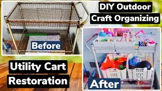 DIY Outdoor Craft Organizer Utility Cart 