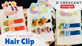 Easy 2 minutes Hair Clip Tutorial | How to make ribbon-covered hair clips with ornaments | DIY