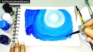 Easy poster color Nightscape painting tutorial for beginners