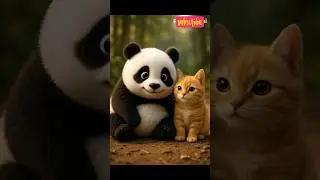 This Cat Fought 4 Crocodiles to Save Its Best Friend 🐱🐼💥#catvideos #viralshorts #aiart #panda