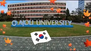 South Korea 🇰🇷 | Ajou University Fall Walk 4K 🍁 | Peaceful Korea Campus Tour – No Music.