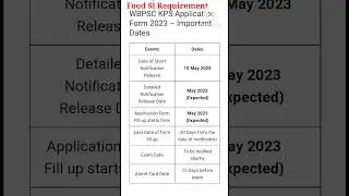 Wb Food SI requirement updates 2023 // food SI new  notification 2023//...#shorts...#shortsfeed