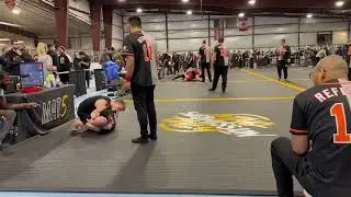 BJJ Match Grappling Industries 135lbs White Belt No Gi Finish by Triangle