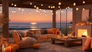 LIVE ✨ Coastal Sunset Ambience 🌅🔥 A Nature Ambience Ocean Waves & Fireplace Sounds