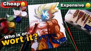 Cheap vs Expensive watercolor🎨 || Goku drawing