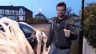toilet paper prank on my brother car