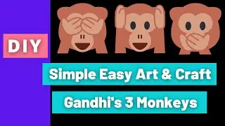 How to draw a monkey face step by step बापू के तीन बंदर 🐵 #easydrawing #mask #diy #art