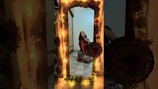 Gave an old mirror a Pinterest vibe🤎wait for it.  #mirrormakeover#pinterest #mirror#shorts#mirrordiy