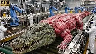 inside the modern crocodile meat factory: the incredible process you've never seen (full process)