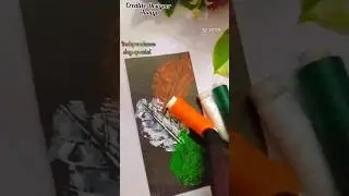 Creative thread art |Leaf printing bookmark 🔖🧡💚 #shorts #easybookmark #leafprinting #bookmark #viral