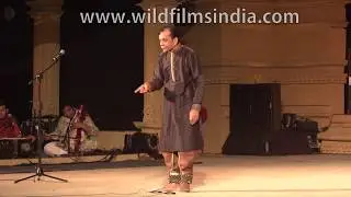 Male Kathak exponent from India: Pandit Krishan Mohan Mishra performs Kathak in Khajuraho