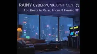 🎧 Rainy Cyberpunk Apartment 🌧️ Lofi Beats to Relax, Focus & Unwind 💜