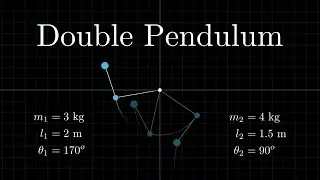 Double Pendulum Chaos Visualization | Computer Simulation with Python + Manim