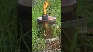 melting down aluminum car parts to pour an ingot