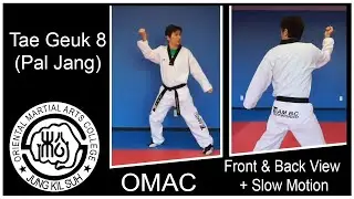 Tae Geuk 8 (Pal Jang) - Front and Back View + Slow Motion | OMAC Taekwondo