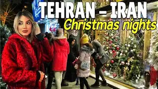 Walking Tour Iran | Christmas Nights in Tehran Walking tour Streets - Tehran 2022 #christmas #iran
