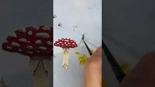 Painting a Rolly Poly, tad pole, and cherry blossom #art #painting #diy #artandcraft #nature #funny