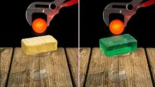 1000&deg;C Red Hot Metal Ball vs Butter, Soap & Tape