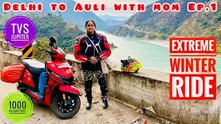 Delhi to Auli on TVS JUPITER 110 with MOM | Auli  snowfall 2026 | Delhi to Auli by road 
