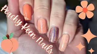 Polish Along Peachy Keen Spring Nails | Peach Nails For Spring | #nails #holotaco #regularnailpolish