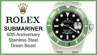 ▶ Rolex Submariner 50th Anniversary, черный циферблат, зеленый безель, также известный как &laquo;Kermit&raquo; ОБЗОР - 16610LV