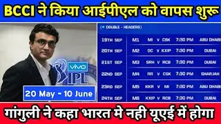 IPL 2021 NEW DATES | BCCI ANNOUNCED IPL 2021 NEW SCHEDULE & VENUE | IPL 2021 RESUME DATE & SCHEDULE