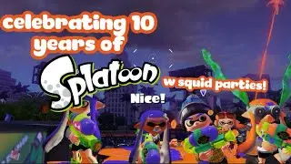 celebrating 10 years of Splatoon 1 w squid parties (on barelystable pretendo servers)!!