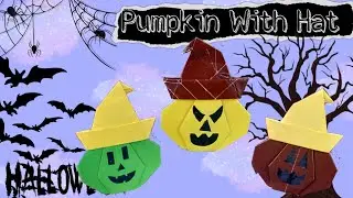 Origami Pumpkin Hat Quick and Easy || Origami Halloween Pumpkin Hat